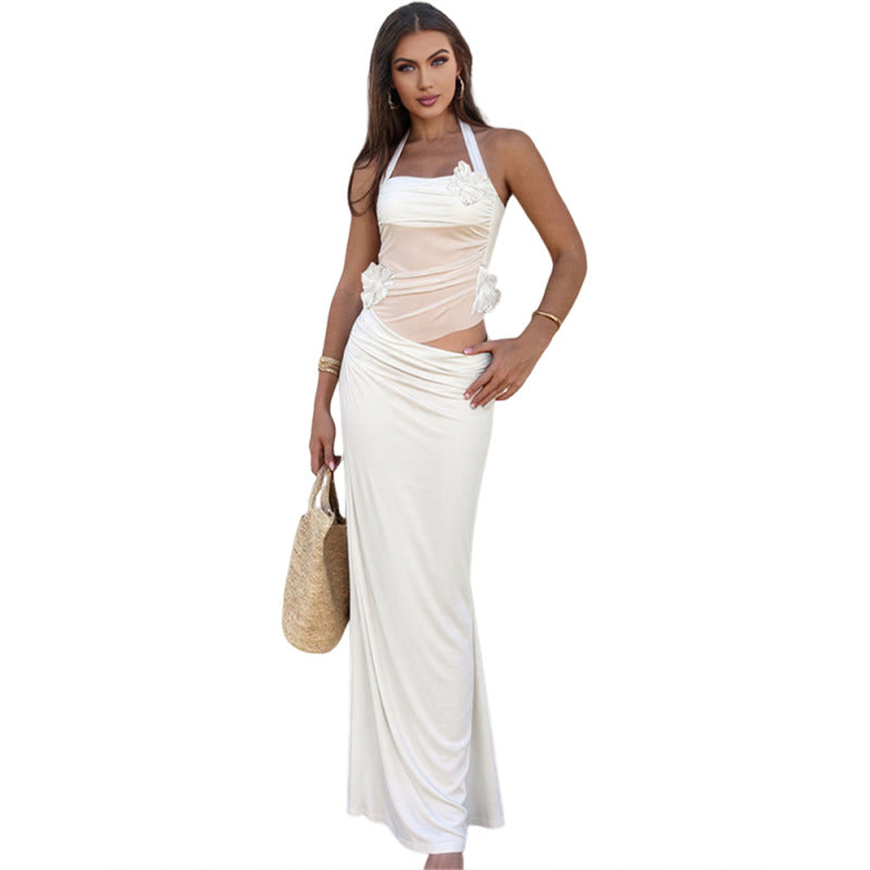 Damen Maxikleid mit floralem Design und raffinierten Drapierungen R&B