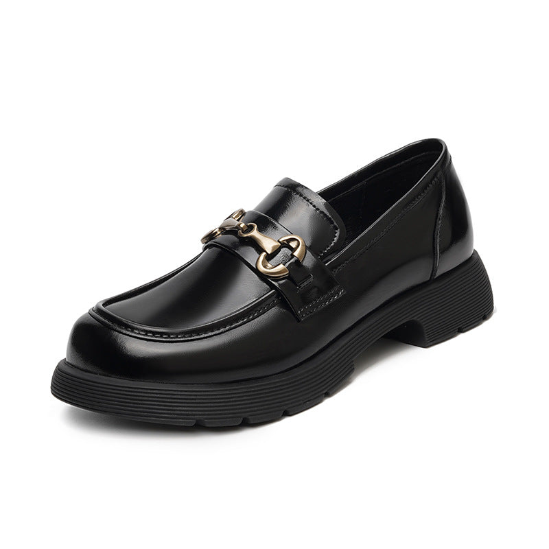Damen Elegante Loafers mit robustem Blockabsatz und modischem Kettendetail R&B
