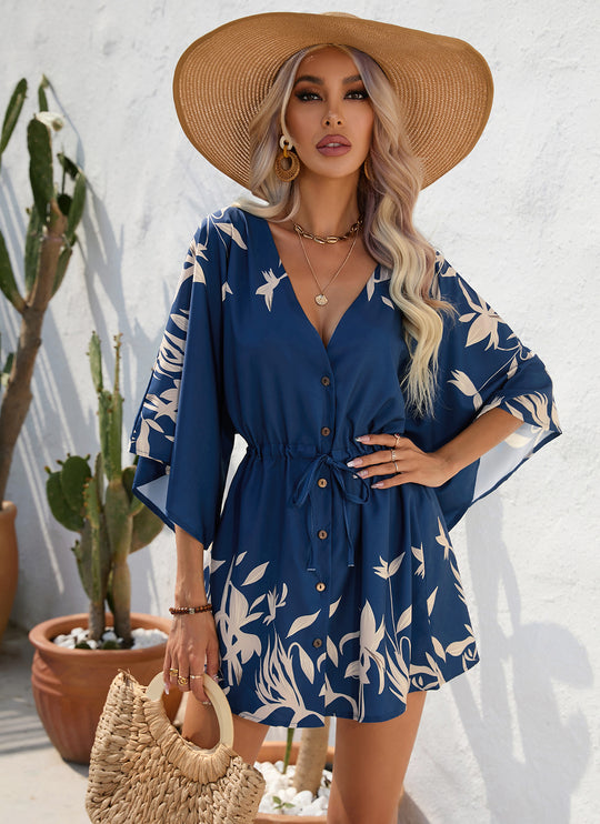 R&B | Kleid mit Blattdruck