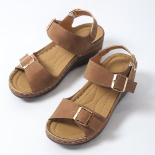 Damen Komfortable Wedge-Sandalen mit verstellbaren Riemen R&B