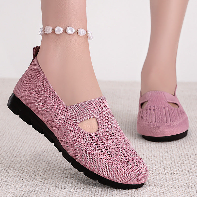 Damen Bequeme Slipper mit elastischem Riemen und atmungsaktivem Obermaterial
