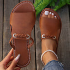 Damen Badesandalen mit geflochtenem Riemendesign und komfortablem Fußbett R&B