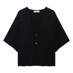 Damen weite Strickjacke mit eleganten Knopfdetails R&B
