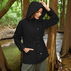 Damen funktionale Übergangsjacke mit verstellbarem Bund und Kapuze R&B