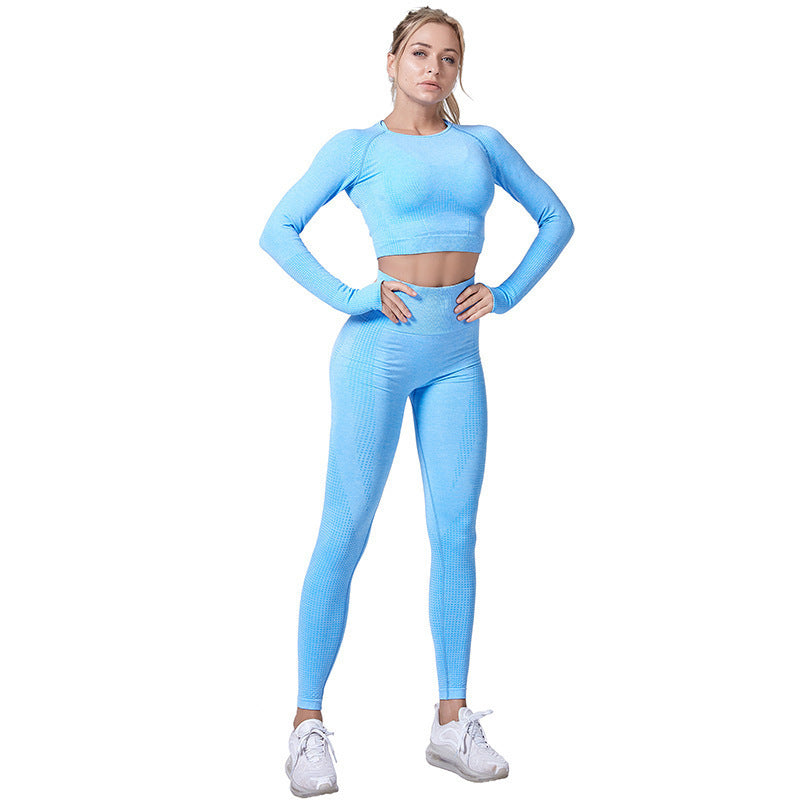 Damen Sport-Leggings mit verlängerter Passform und langem Arm-Top R&B