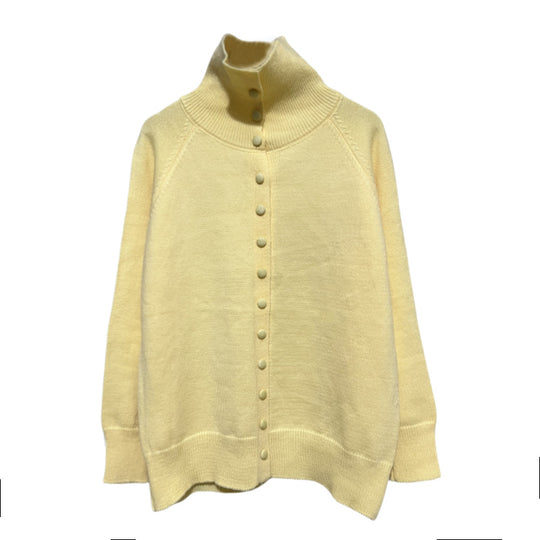 Damen Hochwertiger Strickcardigan mit Stehkragen und Knopfdetails R&B