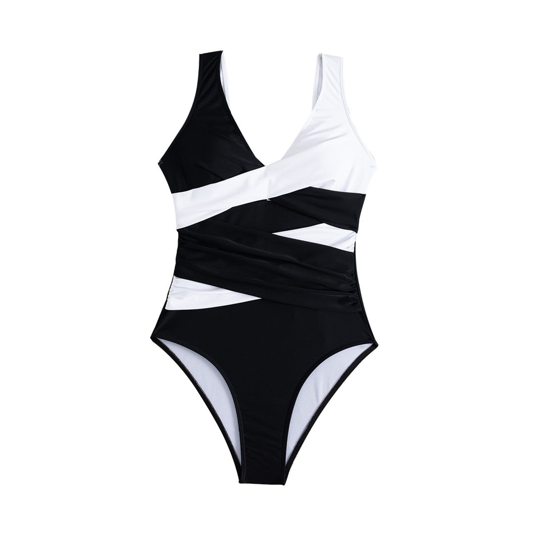 Damen Einteiliger Badeanzug mit raffiniertem Wickeldesign R&B