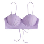 Damen Cropped Bikini-Oberteil mit Muschel-Design