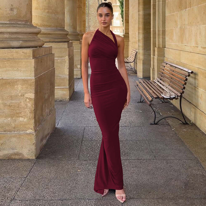 Damen trägerloses Maxikleid mit elegantem Drapé R&B