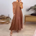 Damen Maxikleid mit plissierten Details und seitlichen Eingrifftaschen R&B