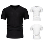 Herren Kurzarm T-Shirt mit strukturiertem Wellenmuster