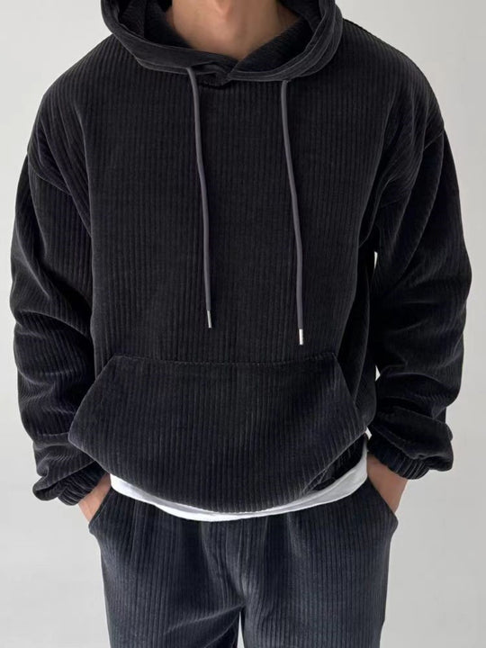 Herren Hoodie mit strukturiertem Rippdesign R&B