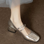 Damen Ballerina-Schuhe mit doppelt verstellbarem Riemchen und bequemer Sohle