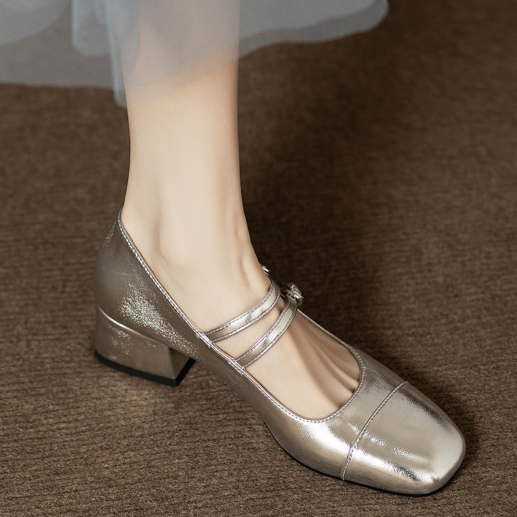 Damen Ballerina-Schuhe mit doppelt verstellbarem Riemchen und bequemer Sohle