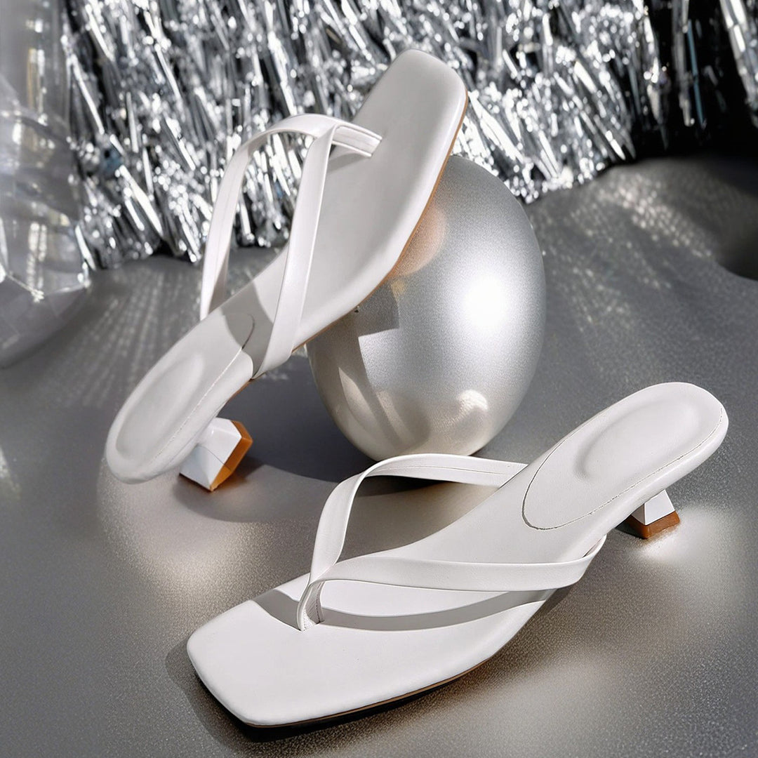 Damen modische Zehentrenner mit elegantem Blockabsatz R&B