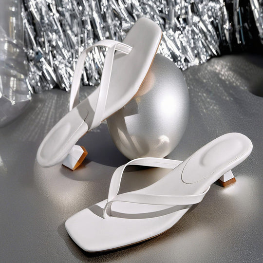 Damen modische Zehentrenner mit elegantem Blockabsatz R&B