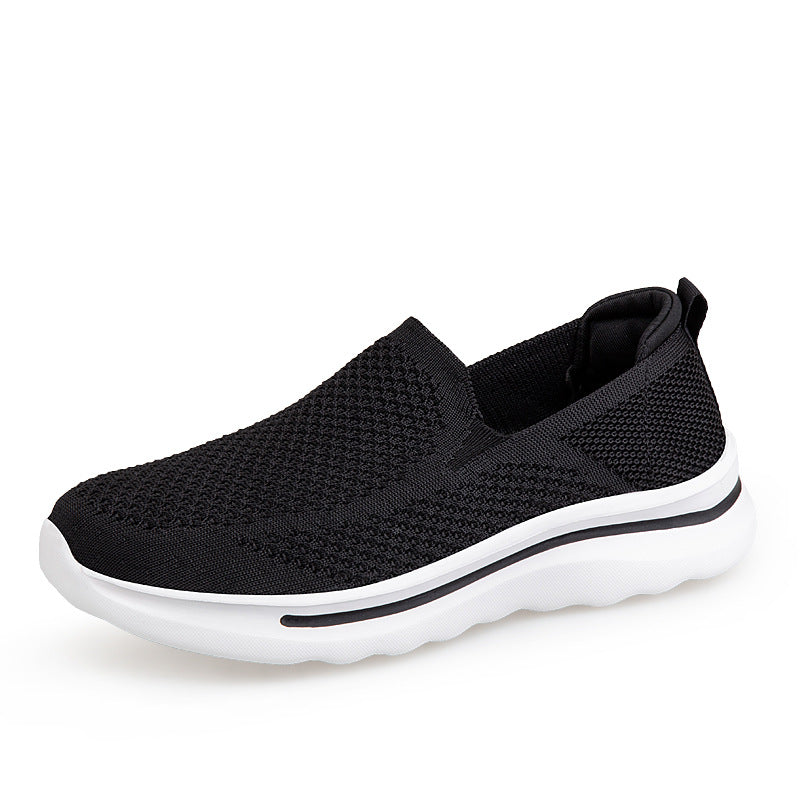 Damen Komfortable Slip-On Sneakers mit atmungsaktivem Strickoberteil R&B