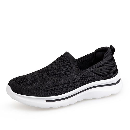 Damen Komfortable Slip-On Sneakers mit atmungsaktivem Strickoberteil R&B