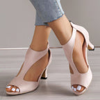 Damen elegante Peeptoe-Pumps mit modischem Cut-Out-Design und bequemem Absatz R&B