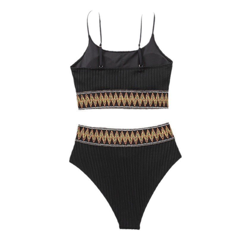 Damen Hochtailliertes Bikini-Set mit sportlichem Design R&B