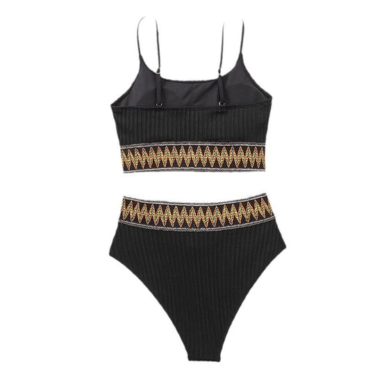 Damen Hochtailliertes Bikini-Set mit sportlichem Design R&B