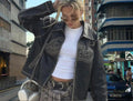 Damen modische Jacke mit trendigen Stickdetails und lässigem Schnitt R&B