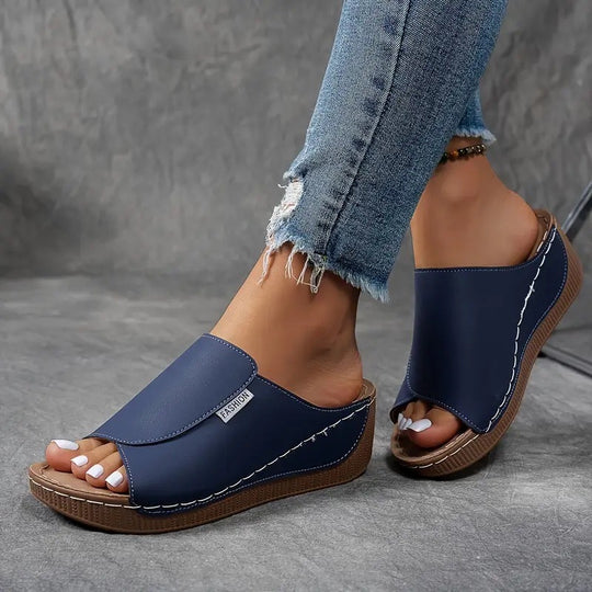 Damen Wedge-Pantoletten mit modischem Design und komfortablem Fußbett R&B