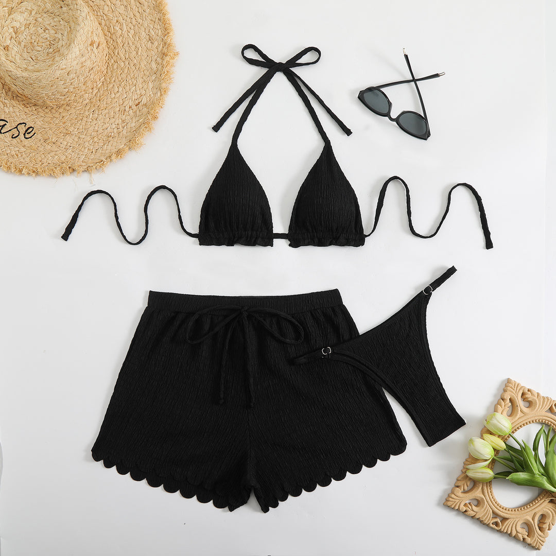 Damen Triangel-Bikini mit Shorts und herausnehmbarem Innenfutter R&B