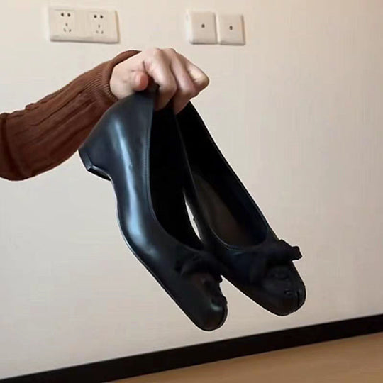 Damen elegante Ballerinas mit modischer Schleifenapplikation und bequemer Innensohle R&B