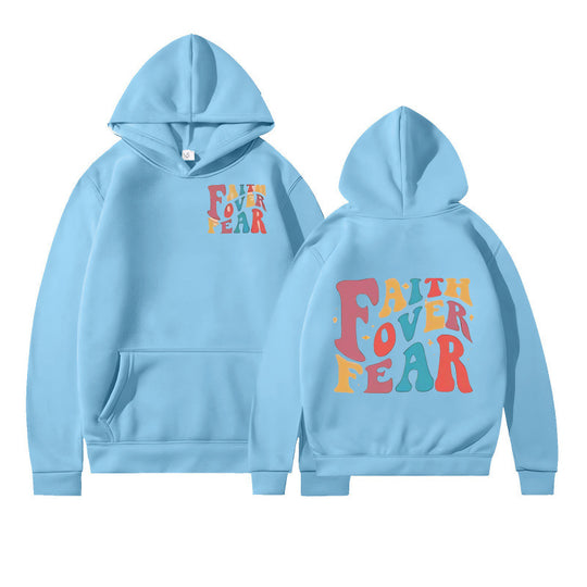 Damen Kapuzenpullover mit kreativem Schriftzug und weichem Innenfleece R&B