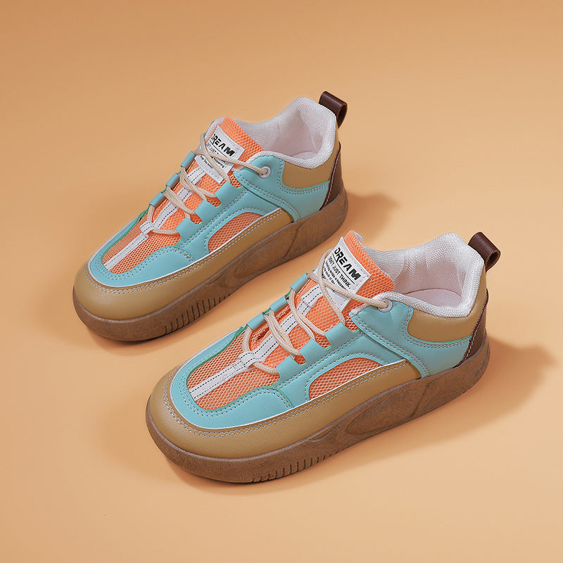 Damen Sportliche Retro Sneakers mit atmungsaktiven Einsatz und rutschfester Sohle R&B
