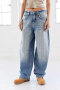 Damen Weite Vintage Denim-Jeans
