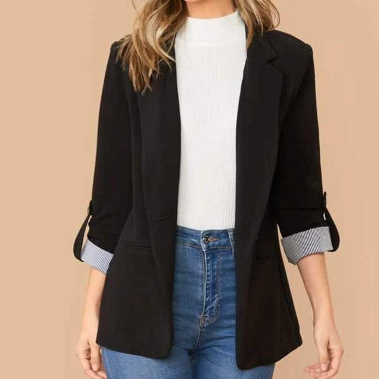 Damen Eleganter und stilvoller Blazer mit Streifenmuster R&B