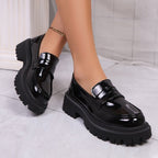 Damen Modische Lacklederschuhe mit robustem Profil R&B