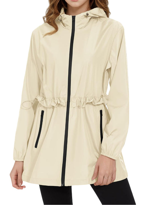 Damen Leichte Übergangsjacke mit verstellbarem Kordelzug und seitlichen Taschen R&B