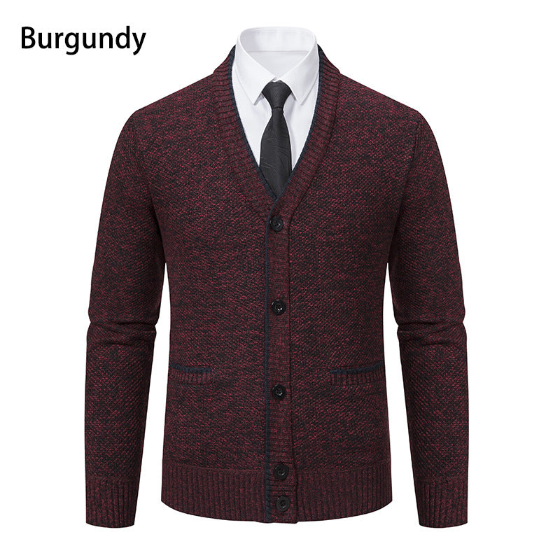 Herren Strickjacke mit V-Ausschnitt und eleganten Details R&B