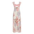 Damen Elegantes Blumenkleid mit Spitzenakzenten R&B