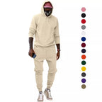 Herren nan lässiges Hoodie- und Jogging-Set aus French Terry mit Kängurutasche, gerippten Bündchen und elastischem Tunnelzugbund R&B
