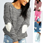 Damen Pullover mit Herzapplikationen und weichem Stoff R&B