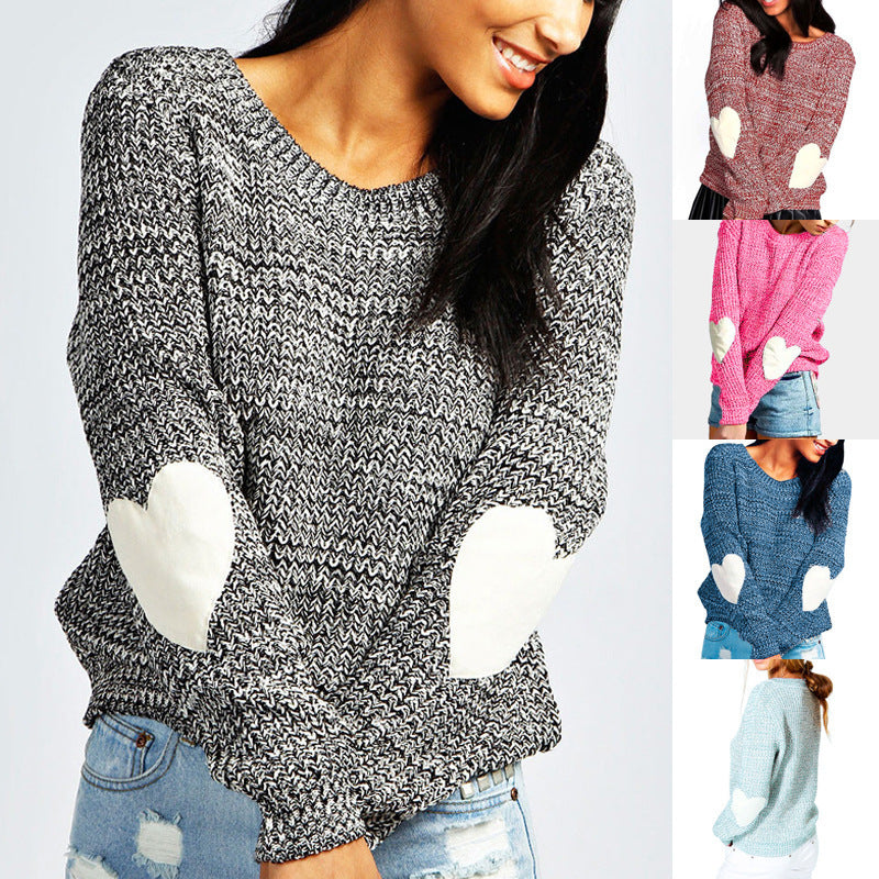 Damen Pullover mit Herzapplikationen und weichem Stoff R&B
