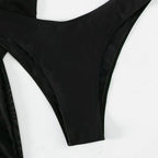 Damen Strandkleid mit transparentem Wickeldetail und modischen Ring-Elementen R&B