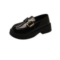 Damen Elegante Loafers mit glänzender Oberfläche und dekorativem Schnallenverschluss R&B
