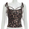 Damen Freizeit-Leopardenmuster Top mit verstellbaren Trägern R&B