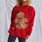 Damen festlicher Pullover mit weihnachtlichem Keksdesign R&B