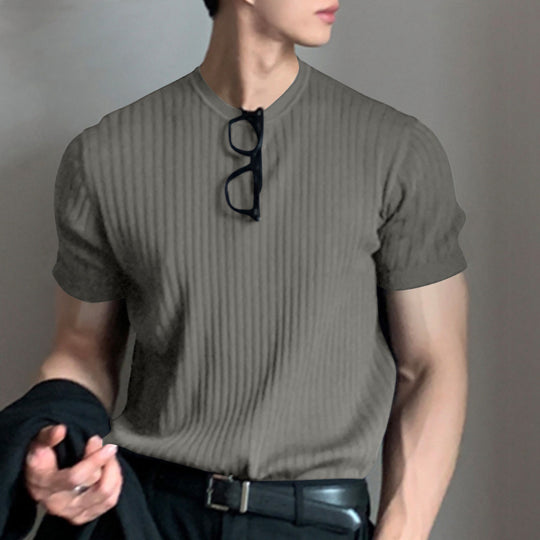 Unisex nan geripptes weit geschnittenes T-Shirt aus Baumwollmix R&B