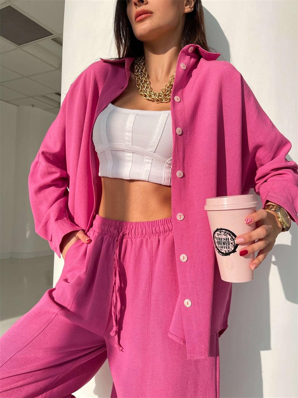 Damen Oversized Hemdbluse aus leichtem Material mit Knopfleiste R&B