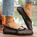 Damen Elegante und luftige Netz-Slipper R&B