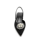 Damen Slingback-Pumps mit eleganter Perlenapplikation und modischem Absatz R&B