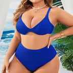 Damen Hochtailliertes Bikini-Set mit strukturiertem Oberteil und figurformendem Schnitt R&B