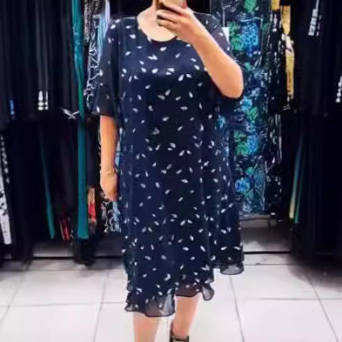 Damen Luftiges Sommerkleid mit floralem Design und chiffonartigem Oberteil R&B